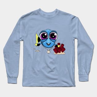 A-Dory-ble Fish with Shell Necklace Long Sleeve T-Shirt